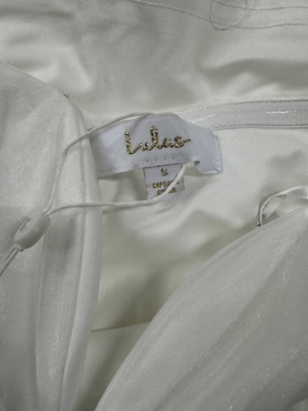 Lulus Forever Passionate White Organza Strapless Tiered Maxi Dress NWT - Picture 6 of 8